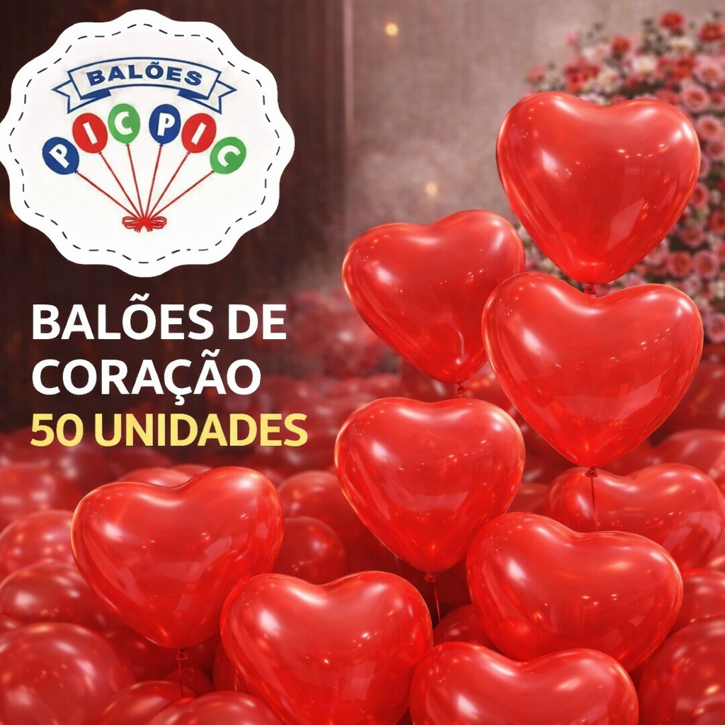 Balão Coração Vermelho 6 Polegadas Pic Pic  – Decoração Dia dos Namorados Festa Romântica
