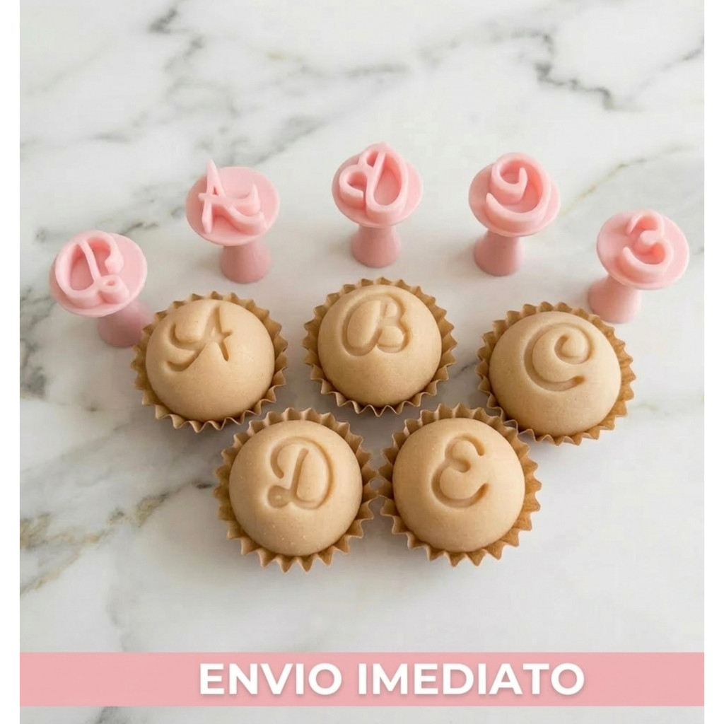 Kit 26 Letras Alfabeto Carimbo Premium Doces e Brigadeiros 3cm Altura | LUXO