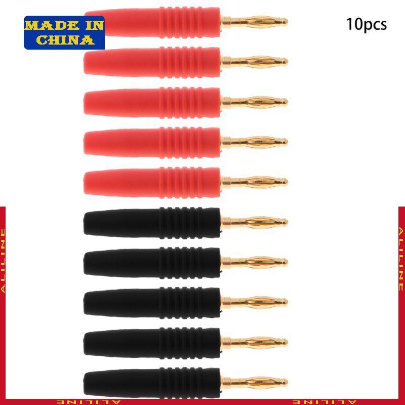 10pcs 2mm Fio Tipo Solda Banana Plug Conector Musical Alto-Falante Pino Adaptador Banhado A Ouro