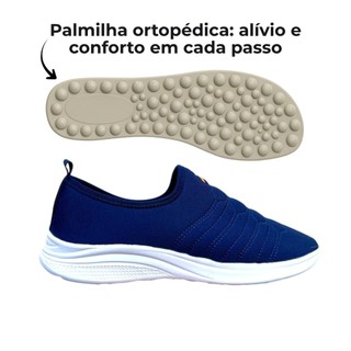 Tênis Ortopédico Massageador com Palmilha Anatômica Alívio Fascite Plantar e Esporão