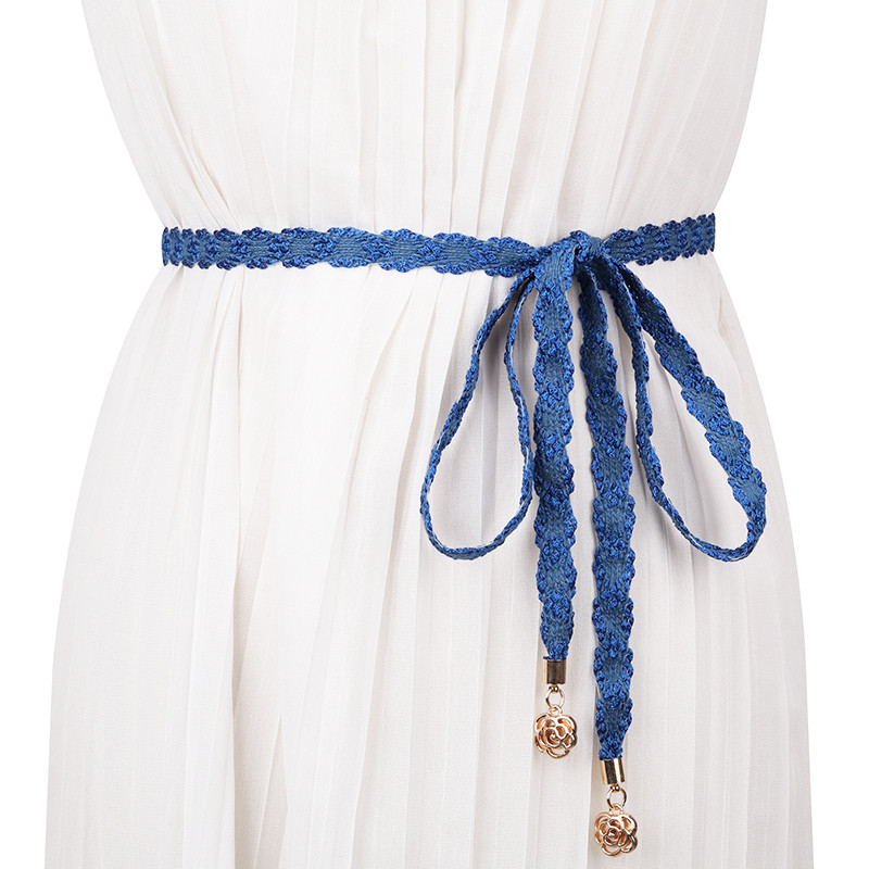 Cinto feminino corda decorativa simples all-match moda cintura fina corda all-match vestido verão saia tecida
