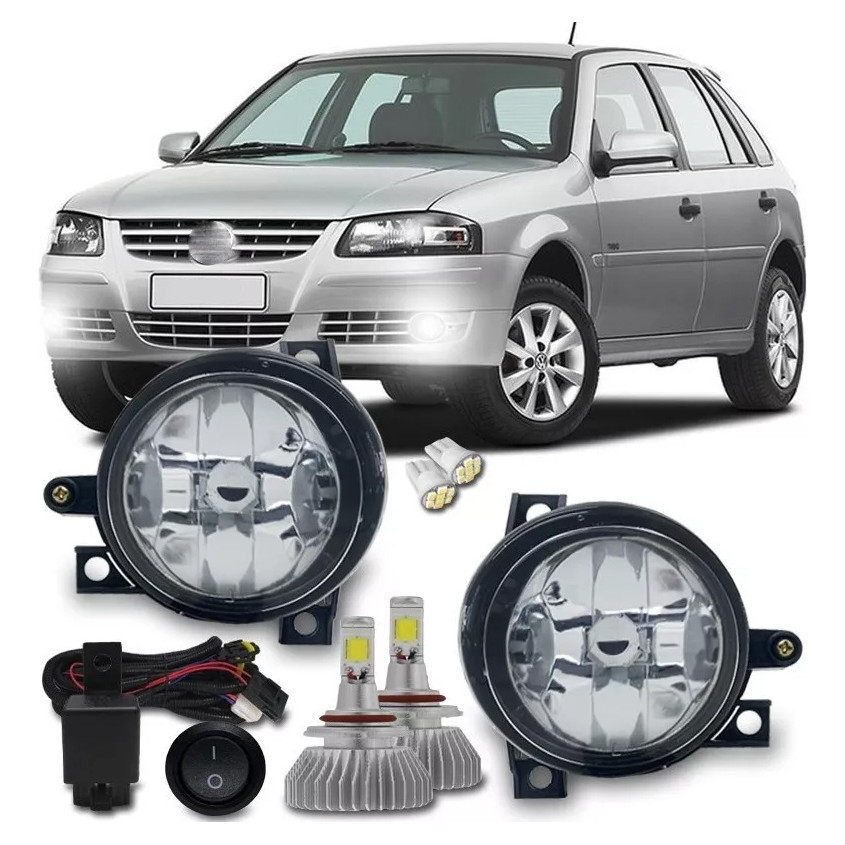 Kit Farol Milha Neblina Gol Saveiro Parati G4 + Led H3 6000k
