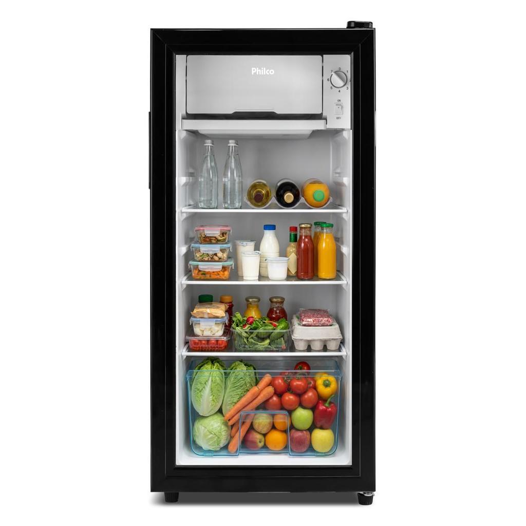 Frigobar Philco 85L Preto 7 Níveis de Temperatura PFG105PG