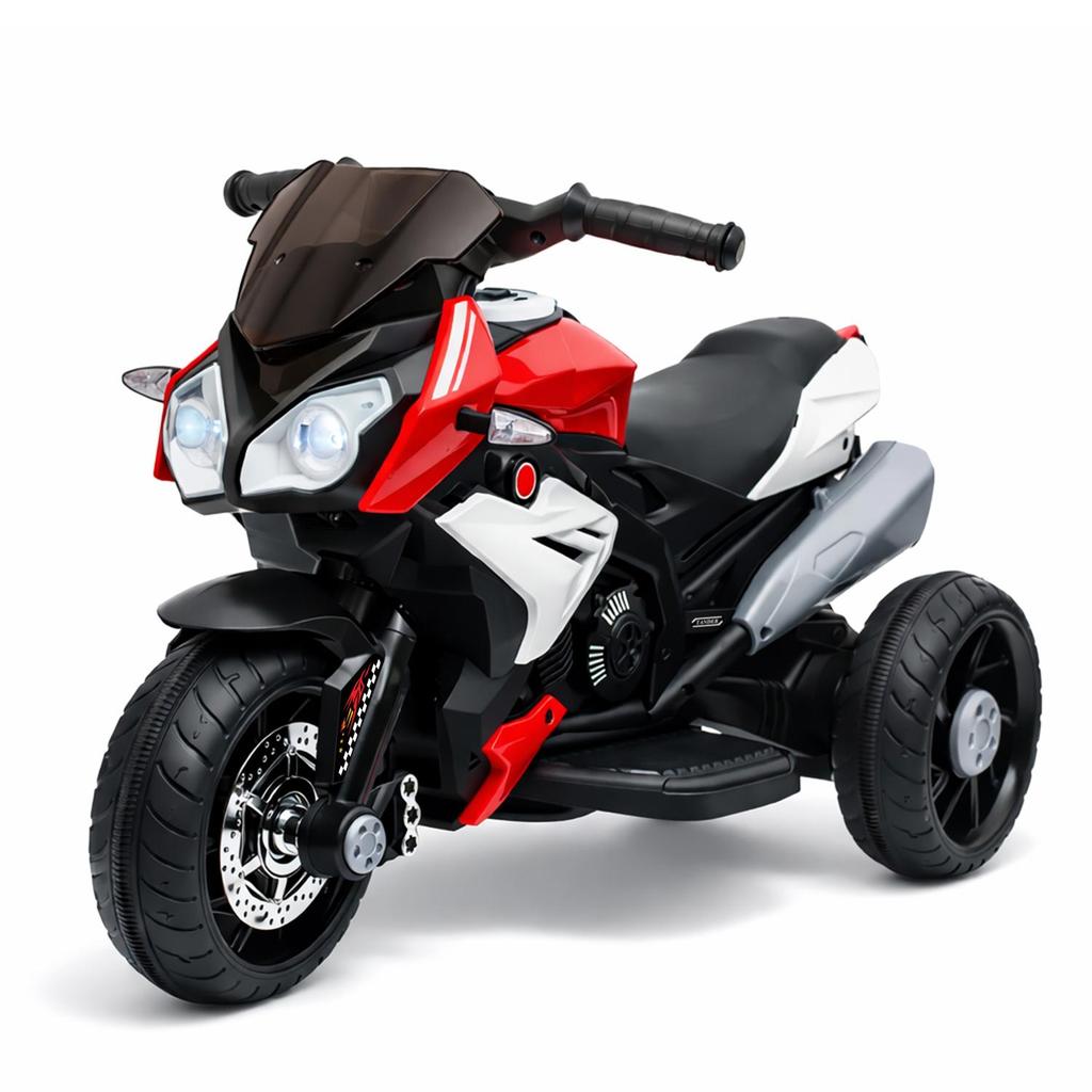 Mini Moto Elétrica Infantil com Som e Farol Led Vermelho