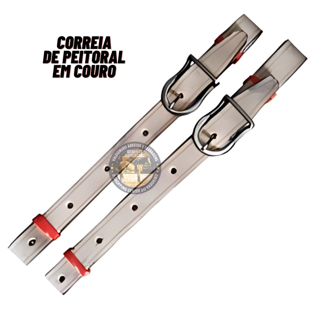 correia para peitoral em couro arreio cavalo vaquejada