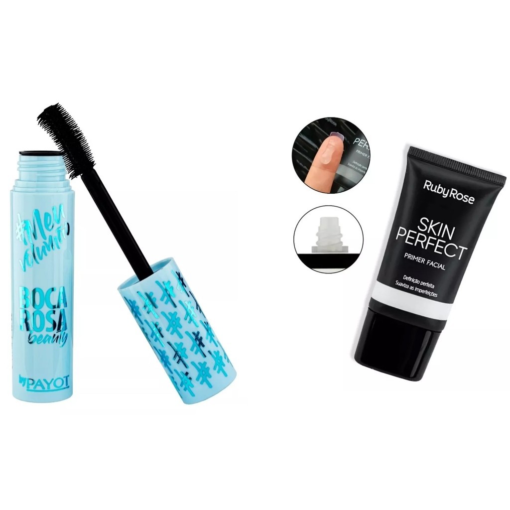 KIT2, máscara para cílios e primer, cor SKIN PERFECT Ruby Rose.