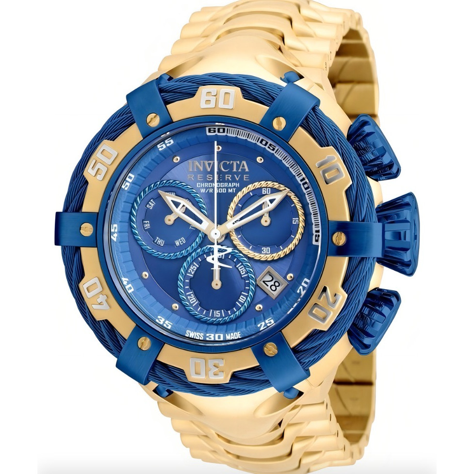 Relógio Invicta Reserve Thunderbolt 21347 53mm Gold 18k Blue