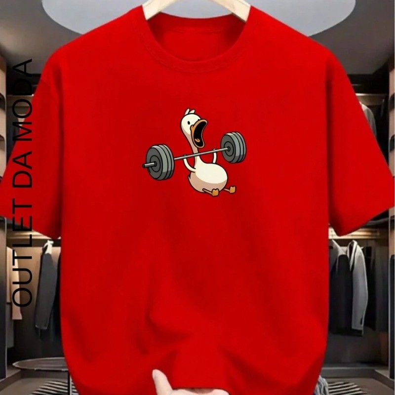 Camiseta Masculina StreetWear Pato Academia Camisa homem 100% algodão estampada  T-shirt