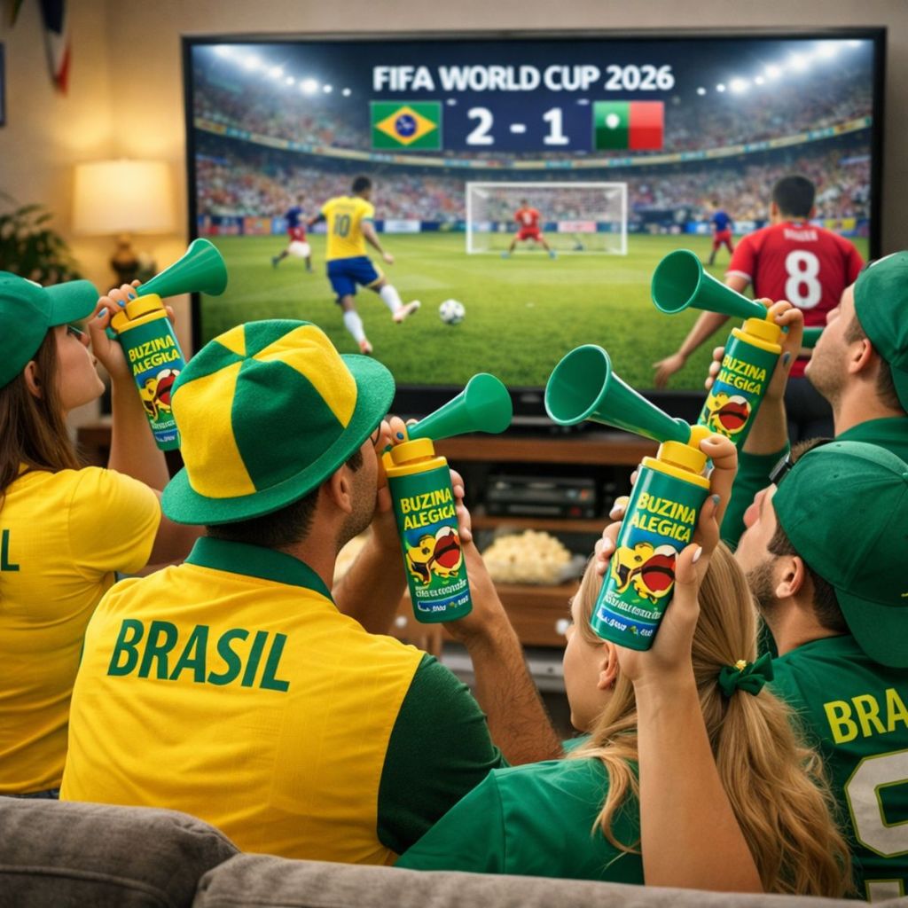 Buzina da Alegria Corneta Maritima Olimpiadas Brasil Torcida Verde Amarela Vuvuzela Barulho Som Alto