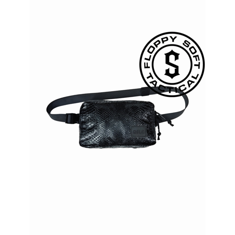 [Refinado com Soft Lap] Réplica QILO x NARCO "SNAKESKIN SNAKESKIN" Bolsa de cintura pequena Mochila de peito