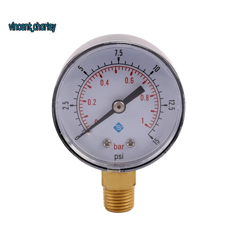 [vincent_c] 0-1bar 50mm Medidor De Pressão De Água Manômetro De Rosca NPT De 1/4 Polegada-50-15psi