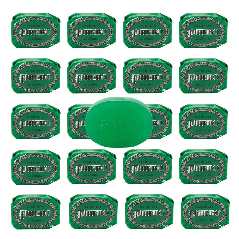 Kit 20 Sabonete em Barra 90g Amazonian Óleo de Palma Vegetal Hipoalergênico Phebo