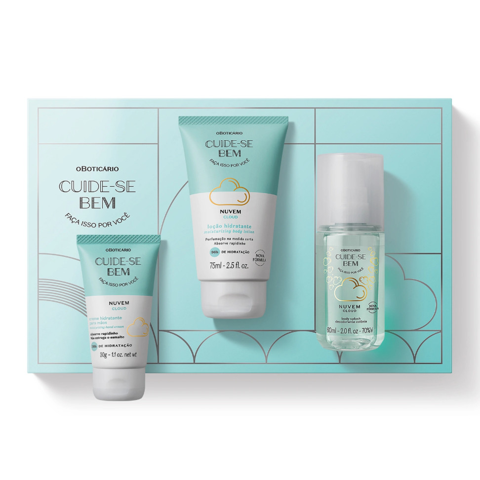 Mini Kit Presente Cuide-se Bem Nuvem (3 Itens)