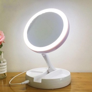 Espelho de Maquiagem 10x com Luz LED Dupla – Ajustável e Alimentado por USB em Oferta na Shopee