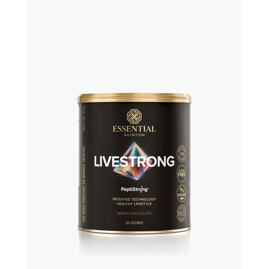 Livestrong Peptistrong 237g Chocolate - Essential Nutrition em Oferta na Shopee