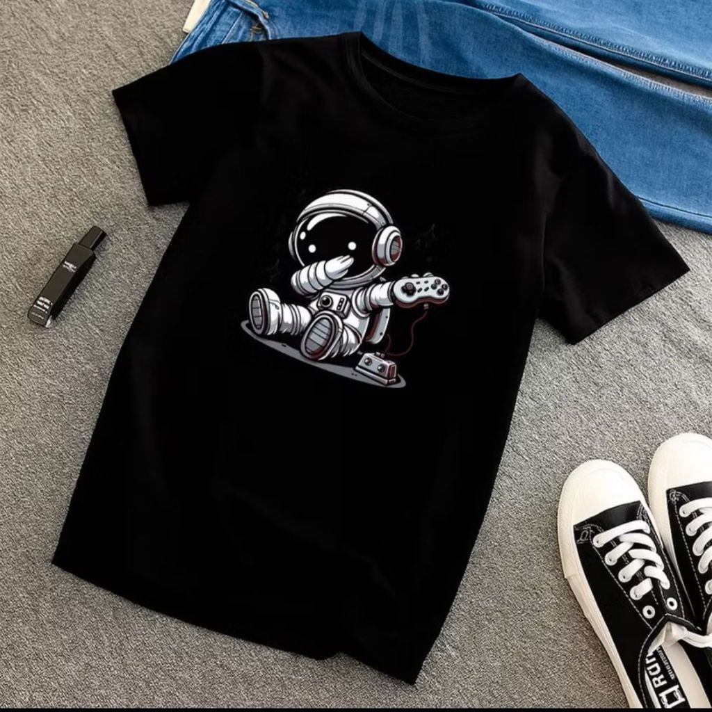 Camiseta Infantil Juvenil Astronauta 100% Algodão Conforto Escolar Unissex