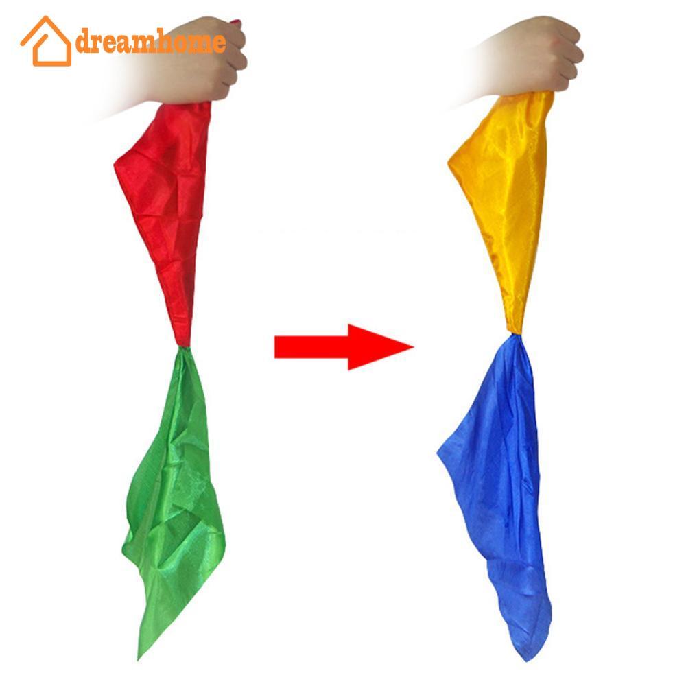 DREAMHOME 4 Cores Mudando Lenço De Seda Mágico Truque Piada Adereços Suprimentos Close-up Desempenho Crianças Iniciante 