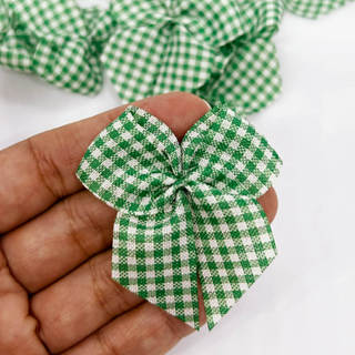 Laço Festa Junina Tecido  XADREZ -VERDE - 20 Unidades - Tecido 100% Poliester em Oferta na Shopee