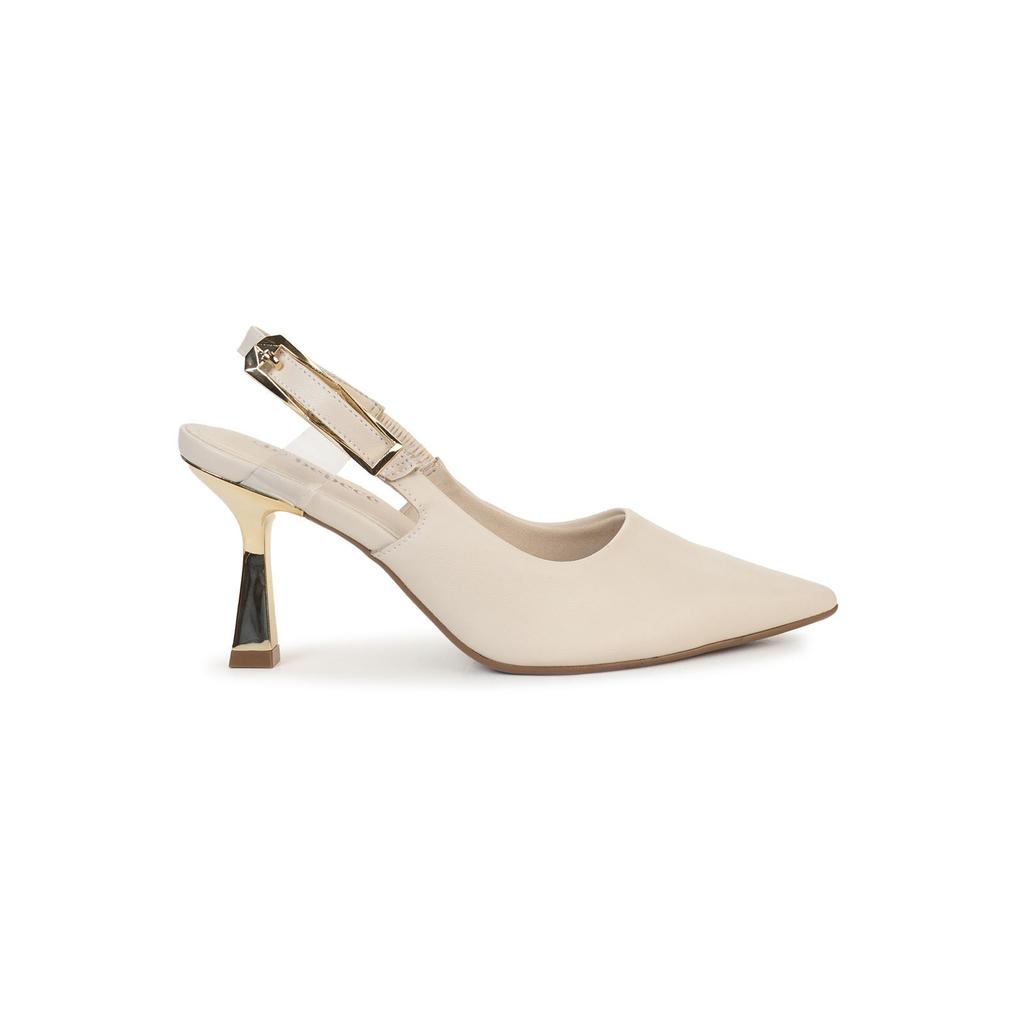 Scarpin Slingback Bebecê Salto Geométrico com Fivela