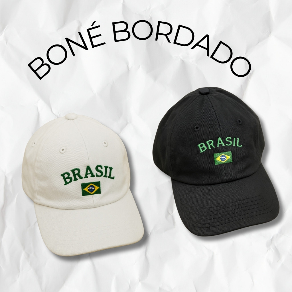 Boné Brasil Bordado Bandeira Seleção Brasileira Copa Futebol Ajustável Premium Envio Imediato