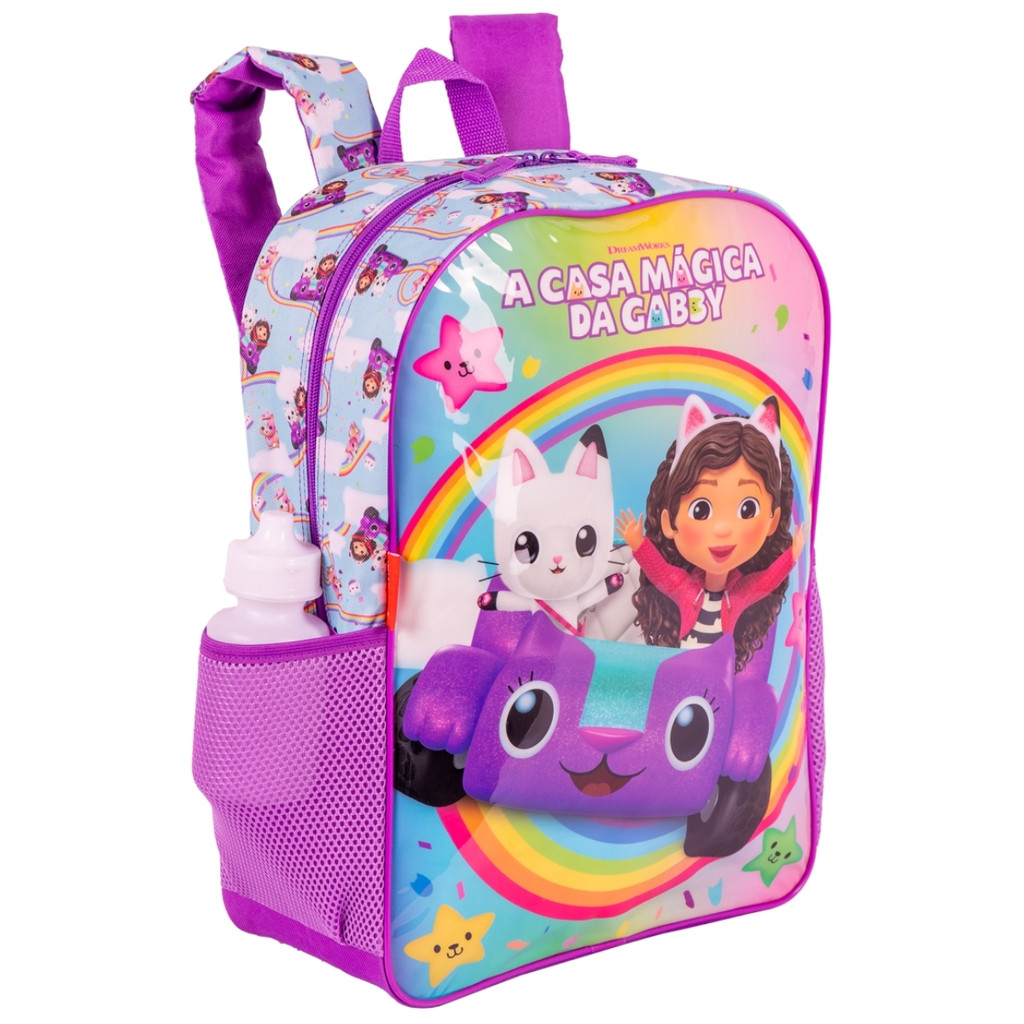 Mochila Escolar Infantil Grande A Casa Magica da Gabby Oficial Rainbows Sestini em Oferta na Shopee