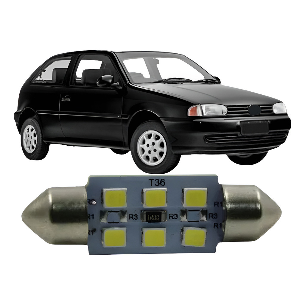 Lampada Led Torpedo Placa/teto/porta Luva Vw Gol G2 95/99