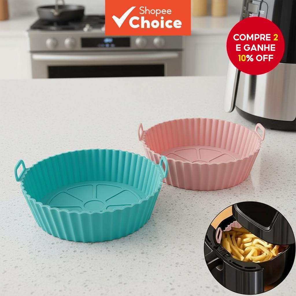 Acessórios para Air Fryer Bandejas de Silicone Reutilizáveis Antiaderentes para Cozinha