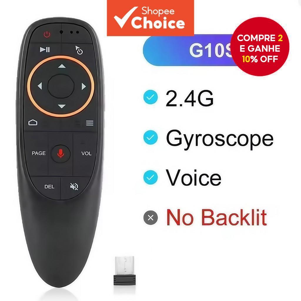 Novo Controle Remoto Inteligente Sem Fio de 2,4 GHz G10 Pro G10S Air Mouse com Controle de Voz e Sensor Giroscópico para