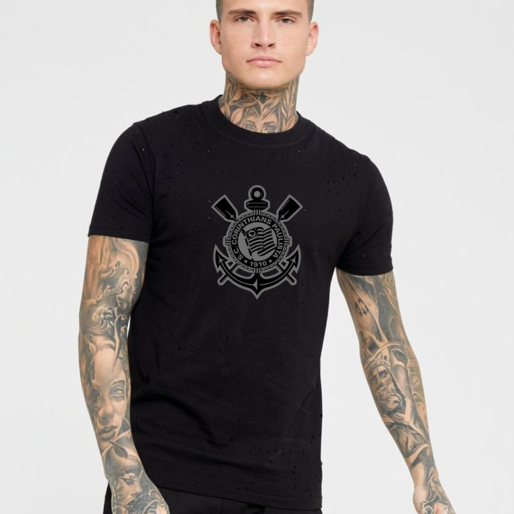 Camisa Camiseta Masculina Time Básica Corinthians Timão Algodão 30.1 reforçada Coringão Promoção P ao G3