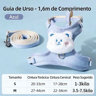 Peitoral com Trela para Pets – Cachorro e Gato, Ajustável, Confortável para Passeio em Oferta na Shopee