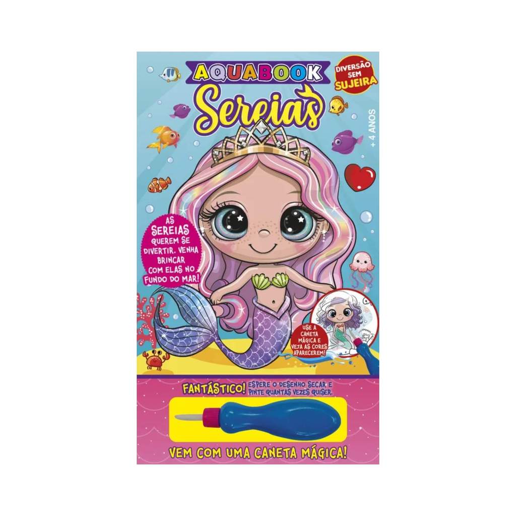 Livro Sereias Aquabook com Caneta Mágica Editora On-Line - 9786555476941
