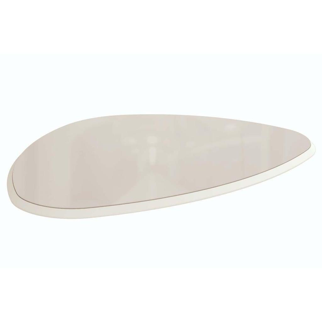 Tampo Mesa Sala de Jantar Madeirado c/ Vidro TA62 Orgânico Jantar/Premium 135x105cm Off White/Off White - Kappesberg