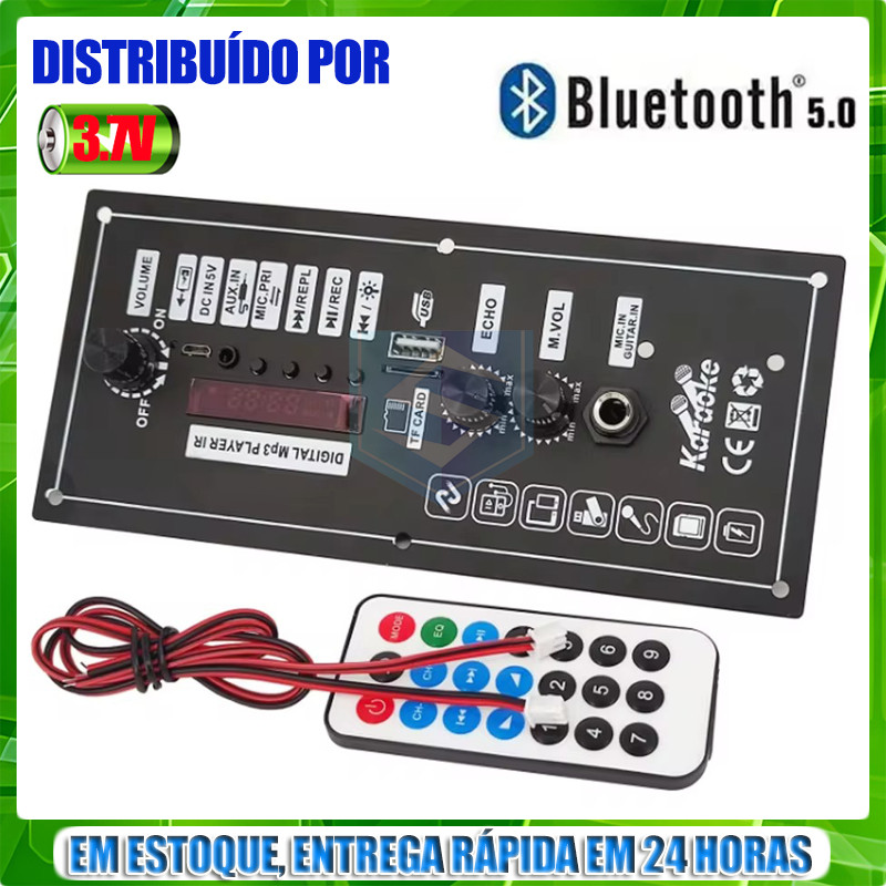 Caixa Amplificadora De Som 3.7V Placa Amplificador Dente Azul