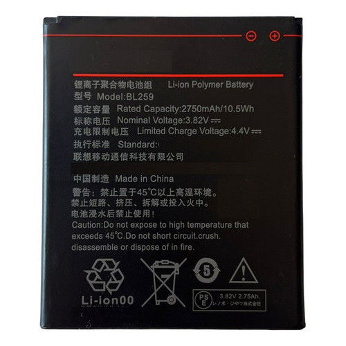 Bateria modelo compatível BL259 para Lenovo Vibe K5 / A6020 / Vibe C2