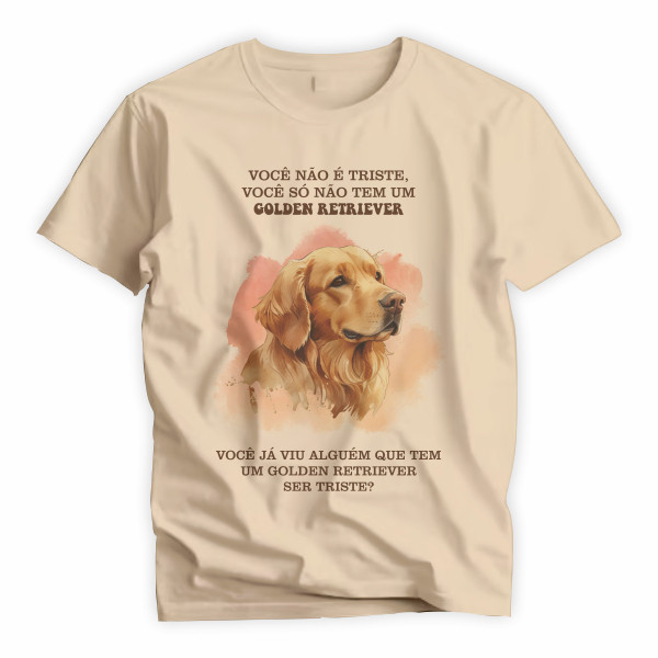 Camiseta Golden Retriever Unissex 100% Algodão Premium Dog Lover 🐶 Cute Aesthetic Viral TikTok ✨