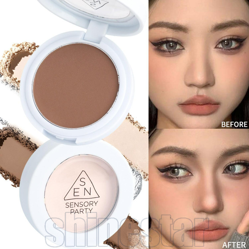 Paleta De Pó De Contorno De 4 Cores-Sombra-Iluminador Translúcido-Fosca-De Nariz-Cosmético De Blush-Potenciador Facial