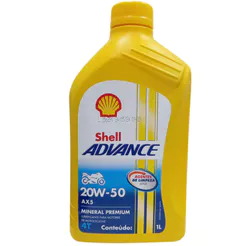 Óleo para Motocicleta Lubrificante do Motor Shell Advance AX5 4T 20W50 Mineral 1L