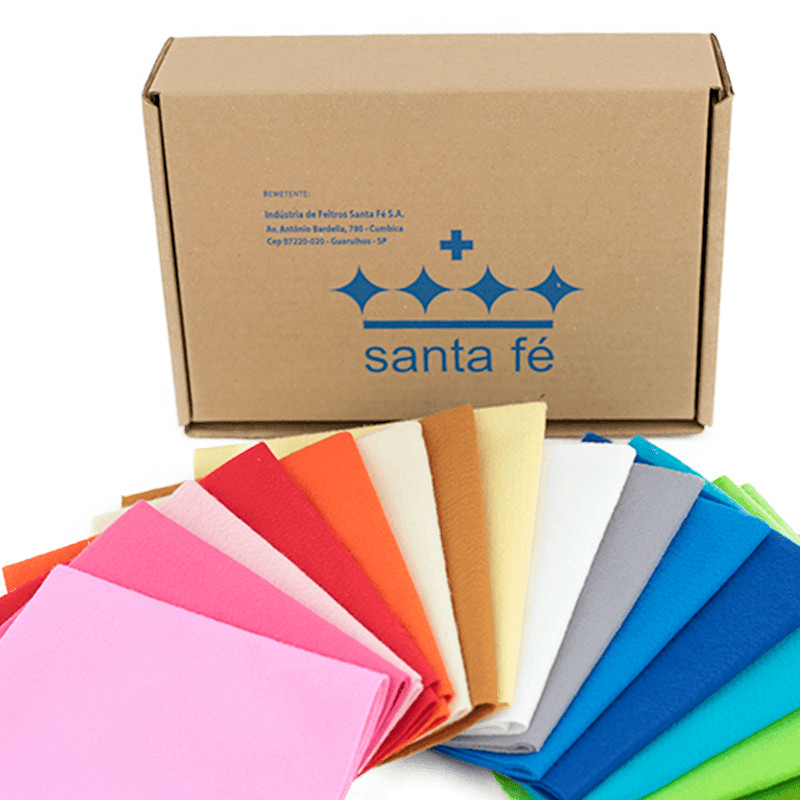 Kit Feltro Liso 35 x 35cm - 15 un Artesanato Patchwork Bonecas Costura Criativa