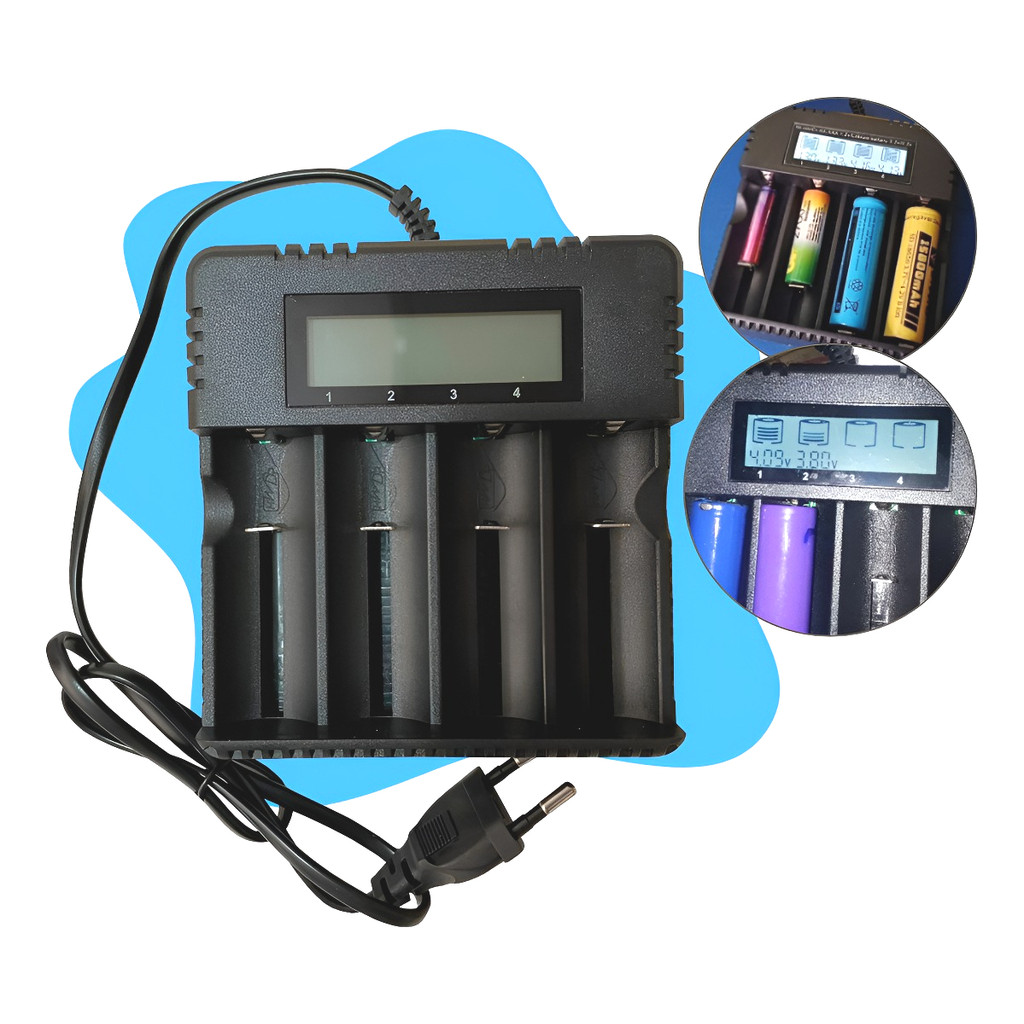 Carregador Bateria Inteligente Lcd Aa Aaa 18650 26650 Bivolt