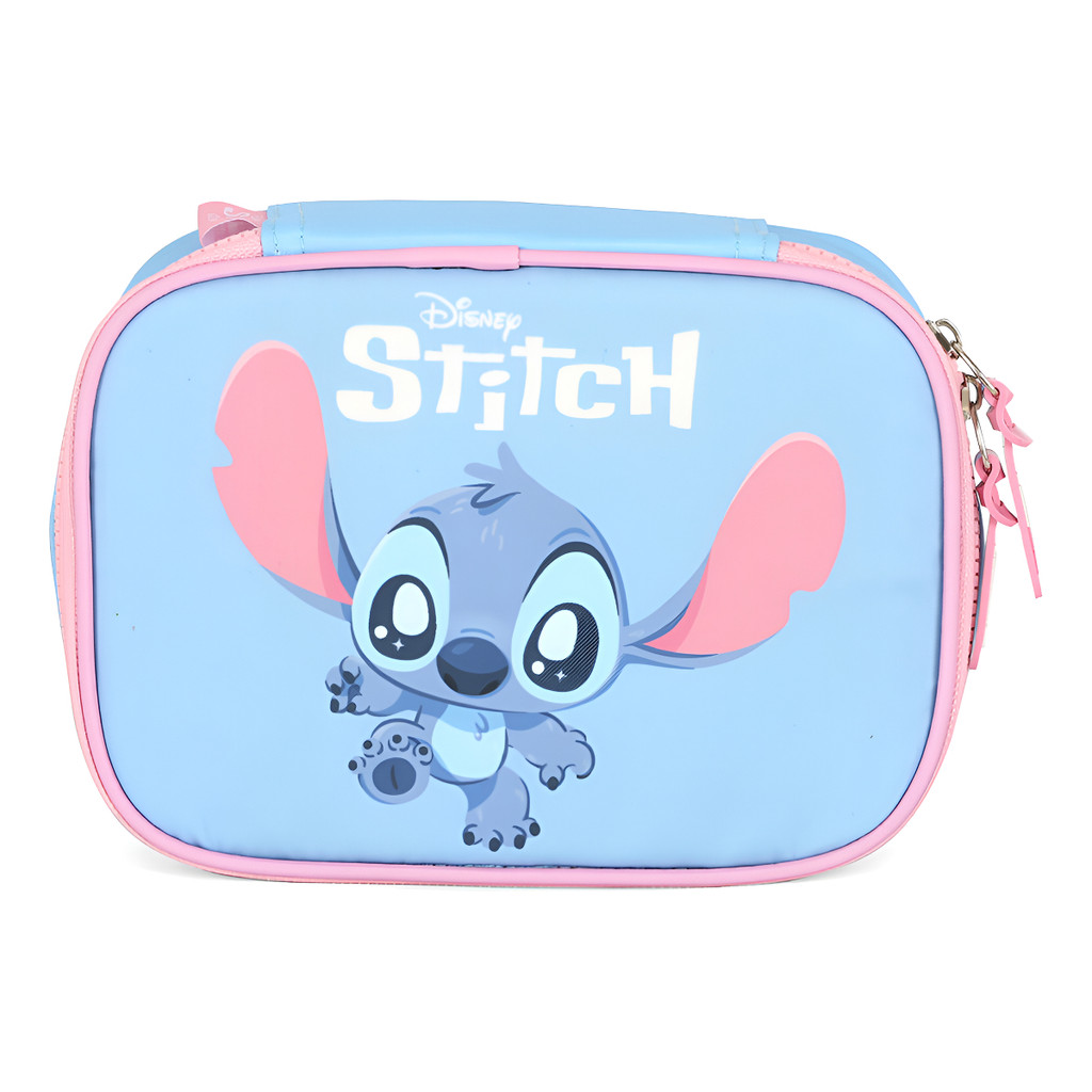 Estojo Escolar Stitch Box Disney 100 Pens Azul Stitch Baby