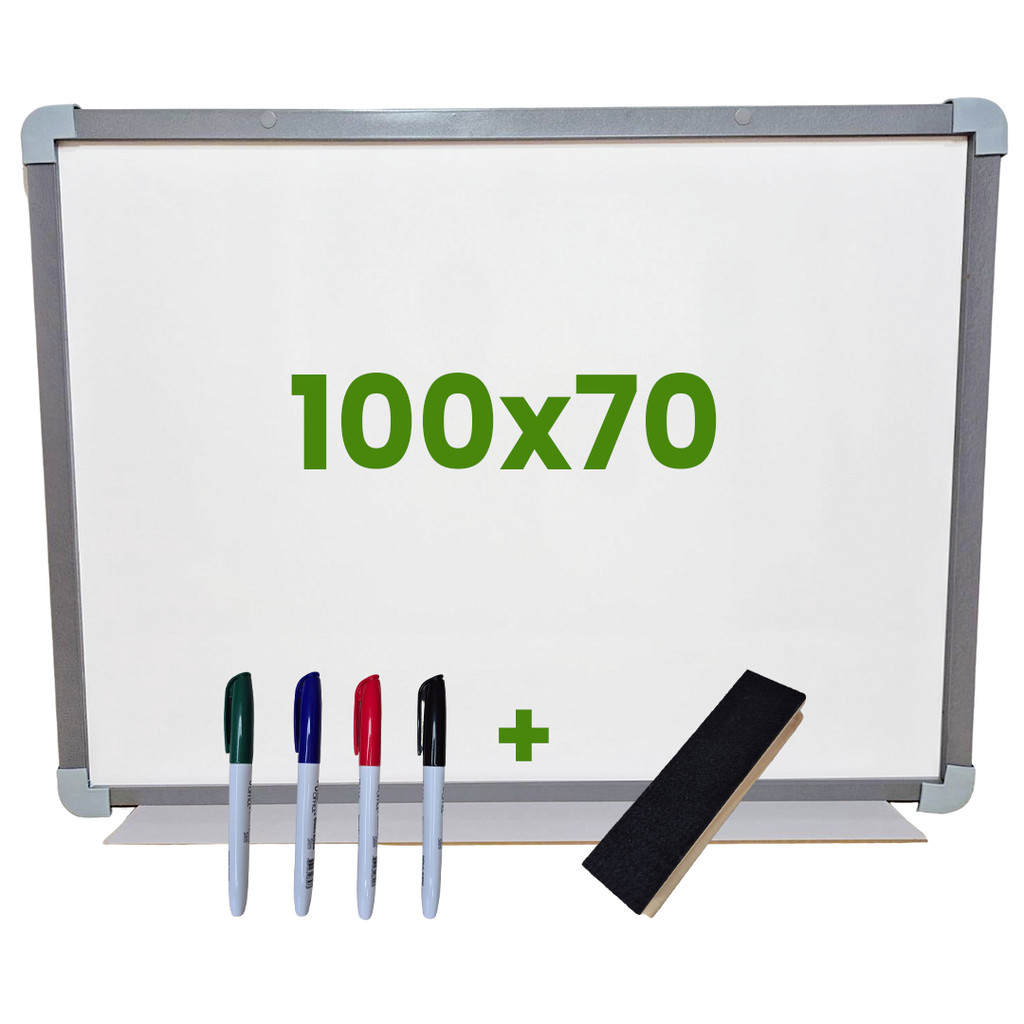 Quadro Lousa Branca Escolar Moldura MDF Aluminizado 100x70 em Oferta na Shopee