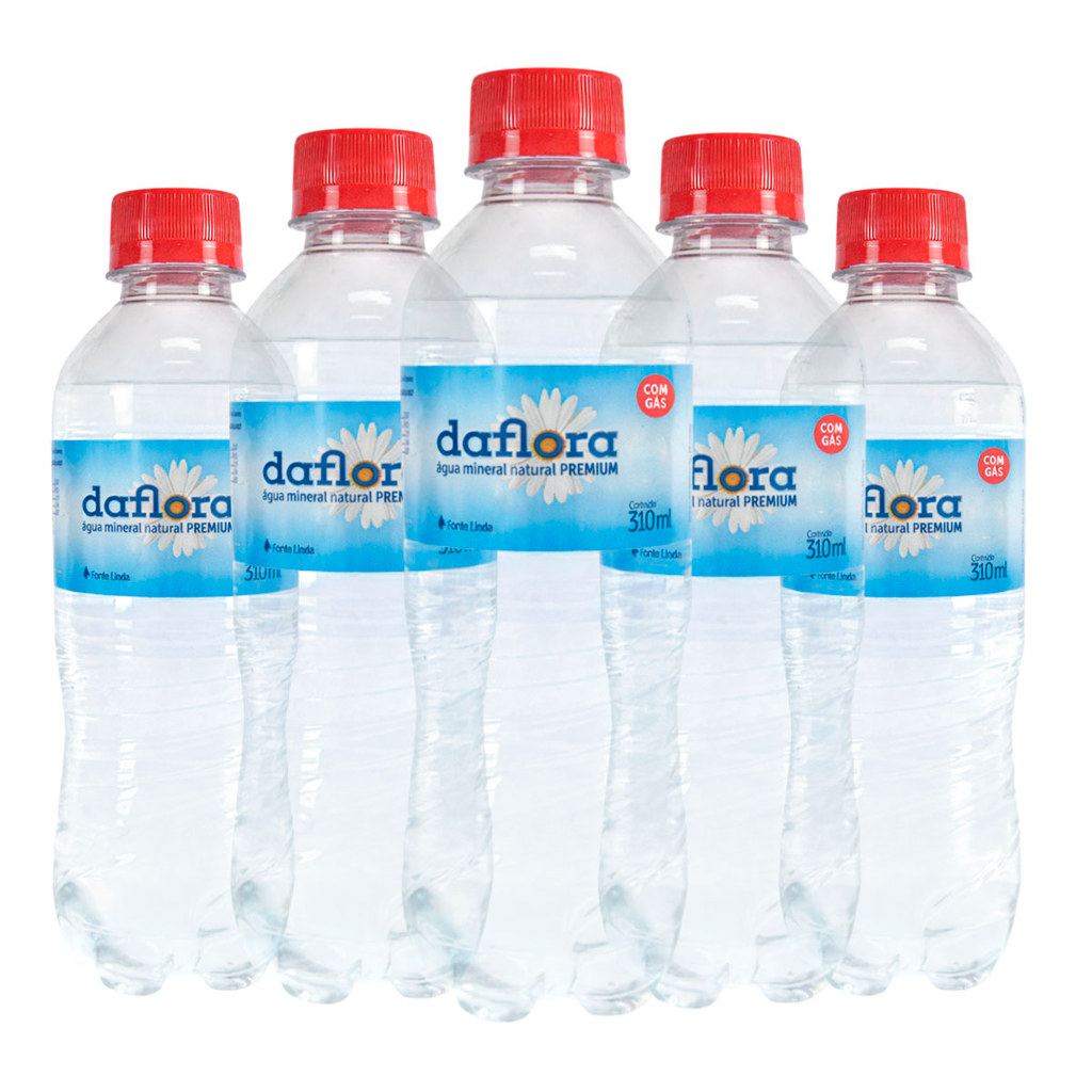Água mineral natural com gás daflora 310ml fardo com 12 unidades em Oferta na Shopee