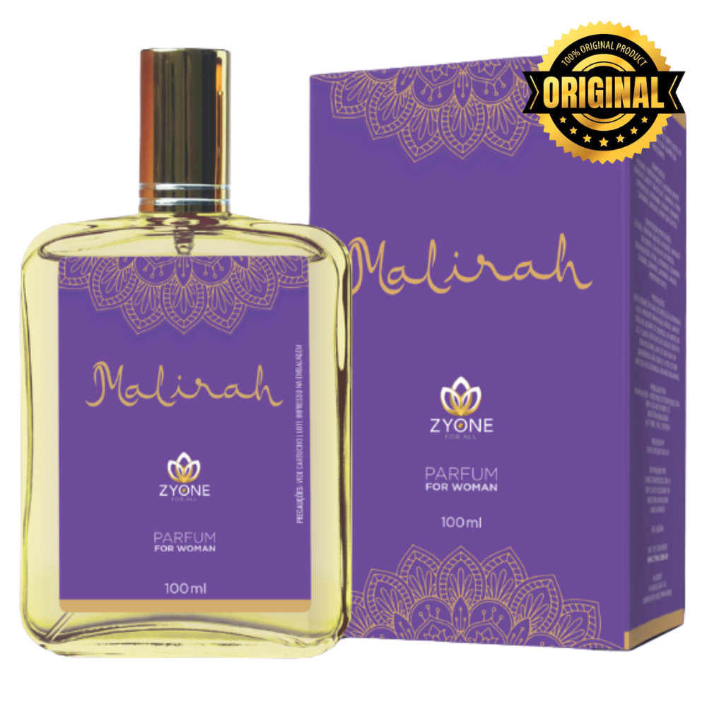 Malirah Zyone Cosméticos Árabe Feminino Parfum 100ml Alta Fixação 25% Essência Premium em Oferta na Shopee