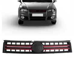 Grade Dianteira Fiat Stilo 2007 A 2011 Preta Friso Vermelho