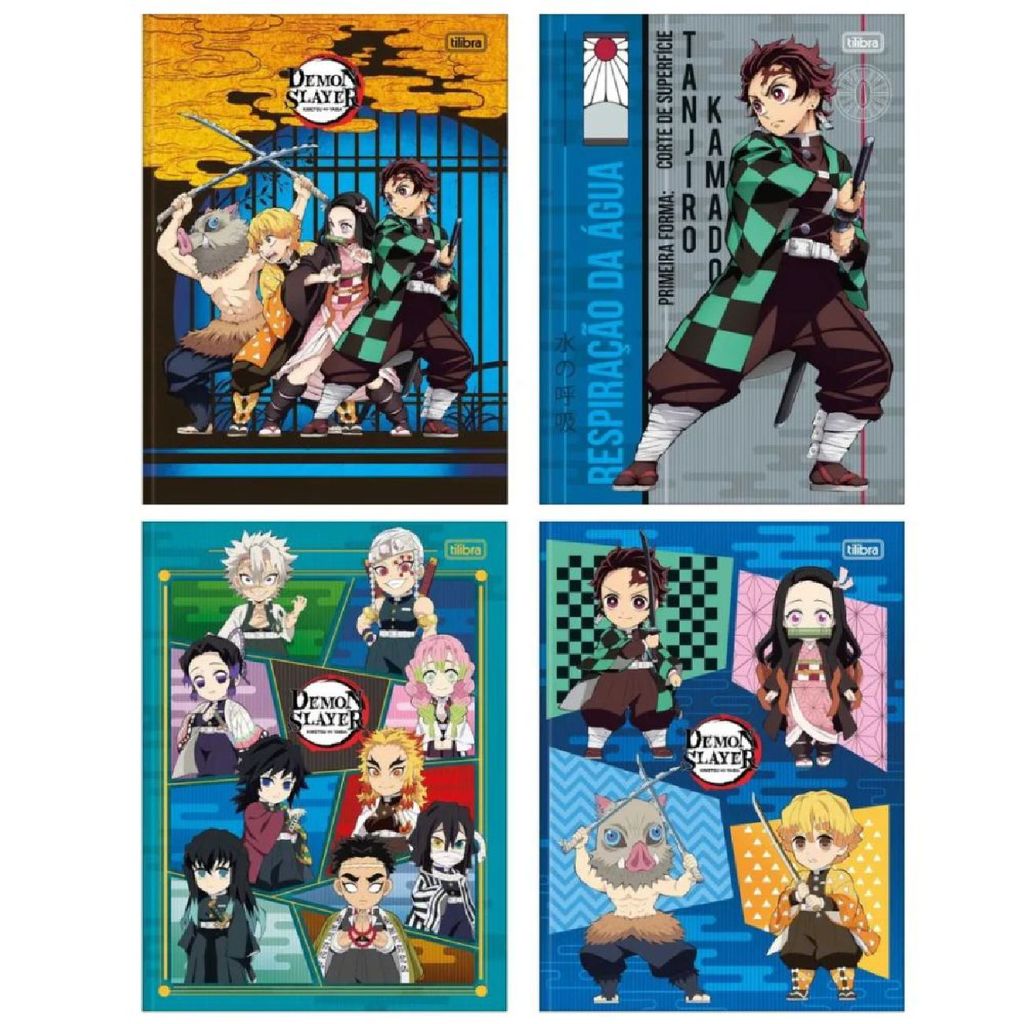Caderno Tilibra Demon Slayer Brochura Universitário Capa Dura 80 Folhas em Oferta na Shopee