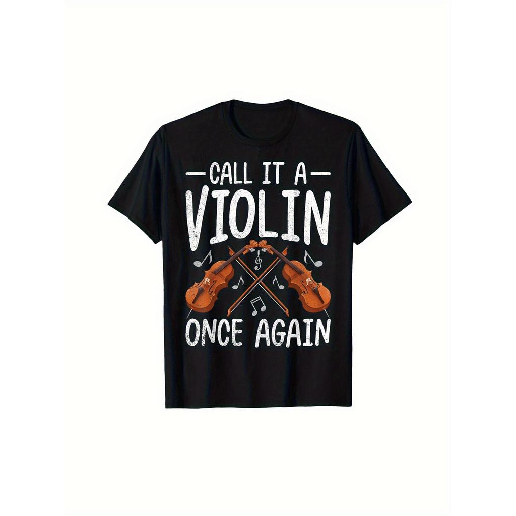 T-shirt engra?ada com piada "Chama-lhe Violino de Novo" para Violoncelo e Violino - Presente para Amantes de Música, Cél