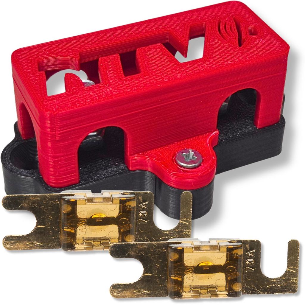 KIT PORTA FUSÍVEL MINI FACA MIDI 3 VIAS COM TAMPA + 2 FUSÍVEIS MIDI 70A AUTOMOTIVO