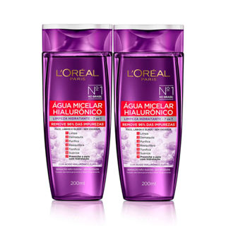 Kit 2 Água Micelar com Hialurônico L'Oréal Limpeza Hidratante 7 em 1 200ml em Oferta na Shopee
