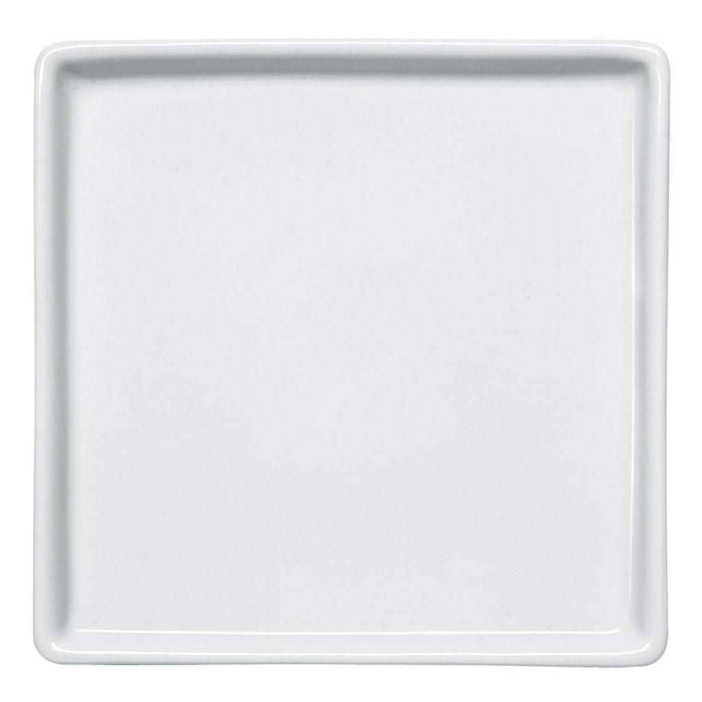 Prato Quadrado Raso em Porcelana 16x16cm Americana Germer Branco