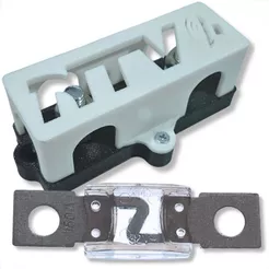 KIT PORTA FUSÍVEL MEGA COM FUSÍVEL 150 AMPERES PARA SOM AUTOMOTIVO BARRAMENTO 3 VIAS